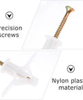 100 Piece Nylon Drywall Anchor Set With Screws M8x38 Self Drilling Hollow Wall Anchors precision screws nylon material