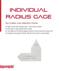 Pro Grade Radius Gauge For Convex And Concave Curves Time Saving Tool For Carpenters And Construction Pros Stainless Steel.020 Inch Radius Gauge With Easy Read Inch Measurements And Rust Resistant Durability displayed with features list