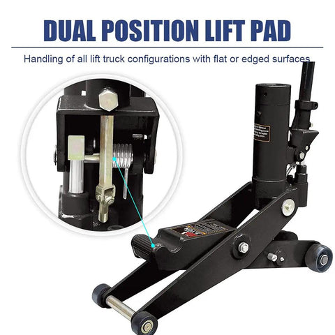 Heavy Duty Dual Mode Hydraulic Floor Jack Featuring Scissor And Post Lifts For Up To Five Ton Auto Maintenance Garage Workshop Jobs Built Tough As Nails And Shop Grade