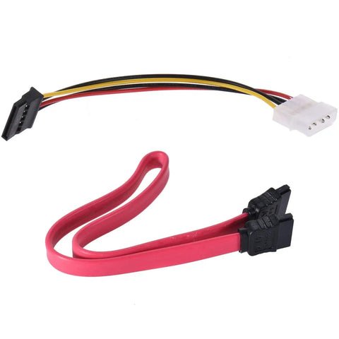 Plug And Play SATA IDE USB Two Point Zero Hard Drive Adapter Cable With External Power Supply showing red and black cables