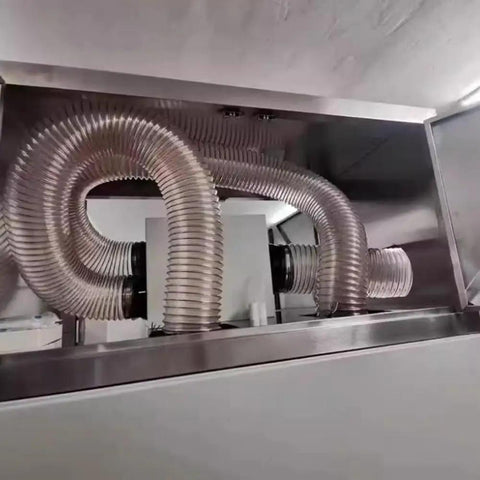 Heavy Duty Flexible Clear Dust Collection Hose Tough As Nails Shop Vacuum Attachment for fume extraction tubing in workshop.