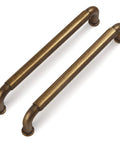 Six Pack Antique Brass Zinc Alloy Cabinet Pulls With 5 Inch Hole Center 5.5 Inch Total Length 128mm Center To Center Kitchen Drawer Handles
