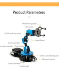 Six DOF Aluminum Robotic Arm Kit With Serial Bus Servo For Scratch And Python Education For Gearheads Inverse Kinematics Multiple Control Methods Self Learning Drawing And Imitation For Creative Coding Projects, metal frame