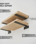 Beefy Heavy Duty Black Triangular Wall Shelf Bracket Made From Solid Stainless Steel 0.16 Inch Thick Ideal For Garage And Workshop Storage