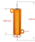 Heavy Duty 50W 25 Ohm Wirewound Load Resistor Aluminum Chassis Mount Adapter profile view with dimensions labeled