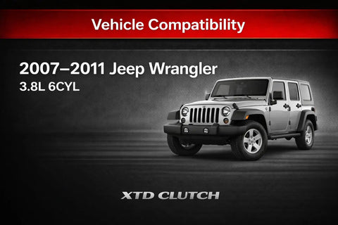 AMC Stage 3 Clutch Kit And Flywheel For 2007 2011 Jeep Wrangler 3 8L V6 OHV Beefed Up Upgrade Set With OEM Quality Components Made In The USA And Backed By Expert Support vehicle compatibility graphic for 2007-2011 Jeep Wrangler 3.8L 6CYL