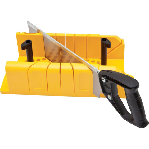 Miter Box With Saw For Clean 90 45 And 22.5 Degree Angled Cuts, Handy Storage For Pins And Pencil, Perfect For Baseboard And Trim Corners