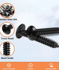 Top Shelf Number 14 By 1 1/2 Inch Truss Head Self Tapping Wood And Sheet Metal Screws featuring black 304 stainless steel, detailed view.