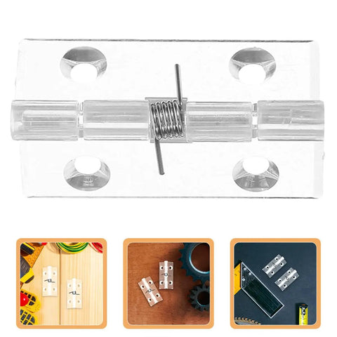 Clear close-up of Six Pack Acrylic Self Closing Concealed Door Hinges With Spring Mechanism 45x35mm on various backgrounds.