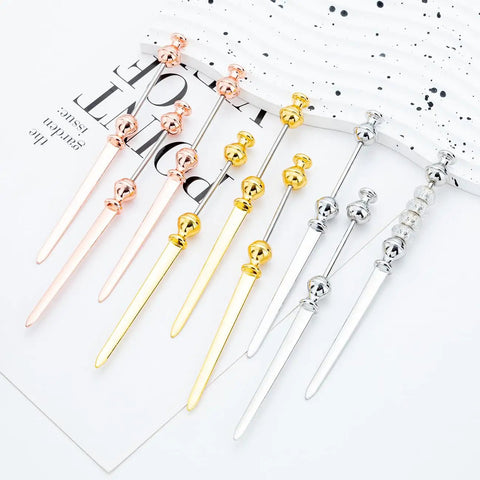 Six Pack Beadable Envelope Slitters For DIY Projects, Stainless Steel Letter Opener Knives With Smooth Rounded Handles, Silver