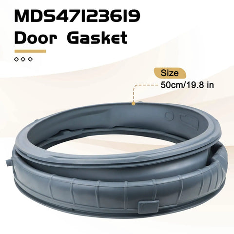 Heavy Duty Front Load Washer Door Gasket Seal Grey Replacement For Compatible Front-Load Washers Replaces AP6236842 shown