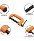 Heavy Duty Orange Iron G-Clamp For Woodworking And Diy Projects. 1 Inch Adjustable C Clamp with solid grip and precision threads.