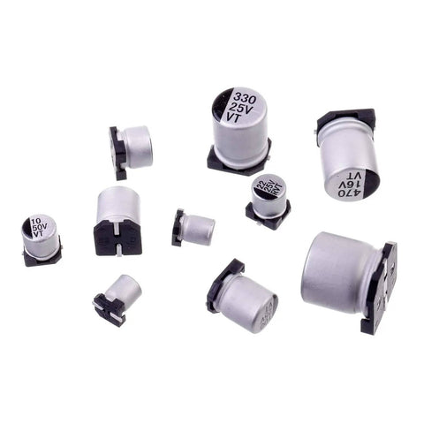 Ten Value SMD Aluminum Electrolytic Capacitors Kit, 180 Pieces, 1uF To 1000uF, 16V To 50V, Tolerance 20 Percent, various sizes