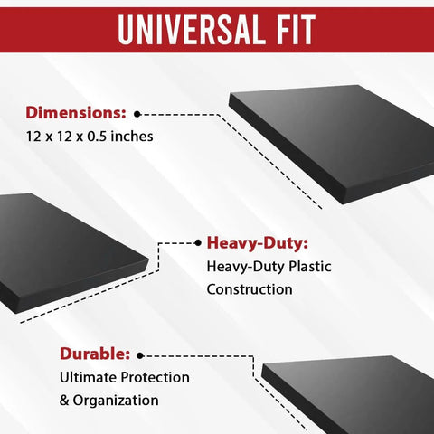 Heavy Duty Rubber RV Jack Flex Pads 12 Inch 4 Pack Grippy Non Slip Shock Absorbing Stabilizer Mats for Camper and Trailer image with dimensions