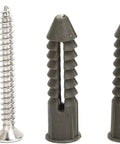 Pack of screws and anchors for installing Rugged Frameless Glass Door Hinges Crafted From Top Tier 304 Stainless Steel.