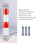 Gotta Have These Rock Solid Steel Traffic Cones And Parking Bollards, High Visibility Reflective Road Barrier Posts For Driveway Protection, Easy Setup 24 Inch Safety Markers Built Tough showing a 60cm red and white bollard.