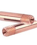 Cool 10 Pack MB 15AK Welding Torch Contact Tips With M6 Thread Hole. Durable Copper Design. Close-up of copper tips.