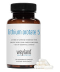 Lithium Orotate Supplement With 5 Mg Elemental Lithium Per Capsule, 60 Vegetarian Capsules Per Bottle, Pack Of 2