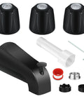 Matte Black Tub And Shower Trim Kit With Knob And Bath Spout For 1/2 Inch Copper Connection 1/2 Inch And 3/4 Inch Male Threads