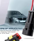 Waterproof 2 Pin Wire Connector Kit For Cars Trucks Boats And Marine Projects, 2 Wire Male Connector Close-Up