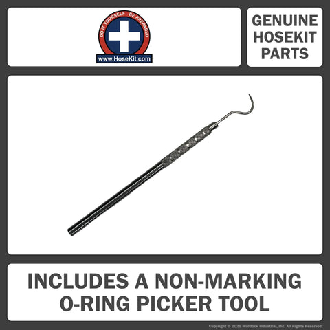 All-In-One ORFS Hydraulic O-Ring Face Seal Kit With 155 Buna-N O-Rings includes non-marking O-ring picker tool