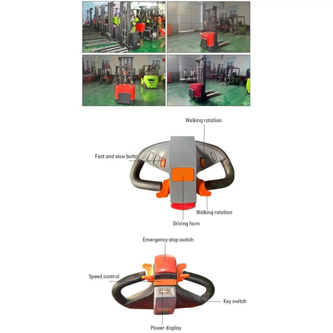Heavy Duty Pallet Lifter And Workshop Material Stacker With Integrated Safety Locks, features control panel for speed and operation.