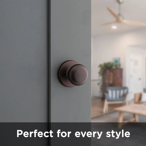 Interior Passage Door Knob No Locking Doorknob For Closet And Hallway Doors In Venetian Bronze Finish Easy DIY Install With All Hardware Included Simple Upgrade For Non Locking Doors
