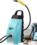 Tritious 3000W High Pressure Steam Cleaner With 3.5L Tank For Home And Car Use Efficiently Cleans Floors Upholstery Tiles And More, blue design with hose.