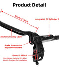 Black 2-piston MTB hydraulic disc brake lever and caliper set; aluminum alloy lever, integrated oil cylinder