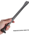 Heavy Duty Mason Chisel And Drawknife Wielding Kickass Carbon Steel For Rock Solid Brickwork And Sweet Wood Carving with iron handle in hand.