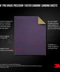 Pro Grade 9x11 Purple Sandpaper Set Of 20 120 Grit Clog Resistant Abrasive for woodworking and finishing sheet with durable backing.