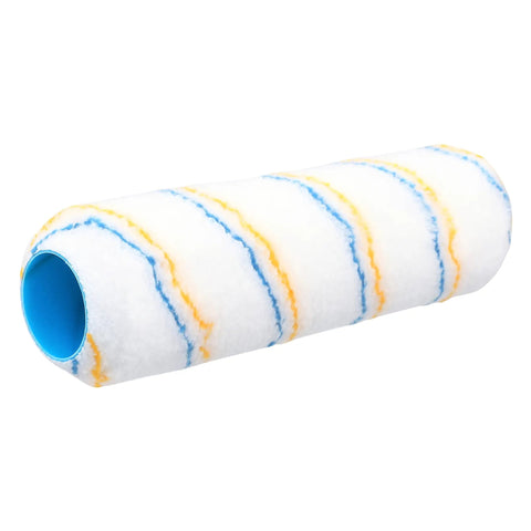 Sick 9 Inch Microfiber Paint Roller Covers 1/2 Nap Bulk Pack Of 96 Slick Sleeves showing a colorful painting roller sleeve.