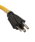 Close-up of NEMA 5-20 Extension Cord 50 Ft 125V 20A Heavy Duty Copper 12 AWG showing black T Blade male plug