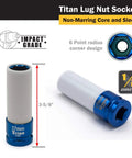4-Piece 1/2-Inch Drive Non Marring Impact Deep Lug Nut Socket Set, 17mm shown, Chrome Moly Steel, non-marring core and sleeve