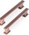 5 Inch 128mm Brushed Antique Copper Cabinet Pulls Handles Set 10 Pack Made From Solid Zinc Long Lasting Drawer Knobs