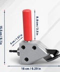 Power Sheet Metal Shear Drill Attachment Metal Cutter Head For 12 Volt Drills with red handle, dimensions 15.5cm x 16cm.