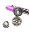 Nail That Sweet Factory Finish With This Top Shelf Air Powered Paint Spray Gun featuring 1.3mm and 1.5mm tips, purple finish, and dual nozzle assembly.