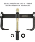 Powerful Brake Drum Puller And Rotor Removal Tool That Works Great With Your Impact Wrench For Removing Hubs Drums And Brake Rotors Includes Three Adaptors For Most Common Hub Sizes And Types shown with durable frame for 7-ton pull force
