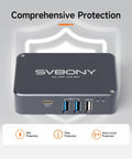 SVBONY Outdoor Telescope Power Hub With Micro DC And USB Type C Ports Ideal For Astrophotography, showcasing ports and protection features.
