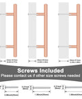 Diagram of Rose Gold Cabinet Handles And Knobs Set Of 10 For Drawers Cabinets And Dressers 4 Inch Hole Centers 102mm with screw sizes.