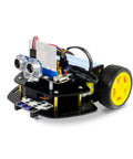 Microbit 2WD Robot Car Kit For Microbit V2 And V15 With Ultrasonic Sensor And MakeCode Graphical Coding DIY Programmable STEM Car For Teens And Adults For STEM Projects, front view