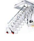 Electric Telescopic Attic Ladder With Handrails Ultra Quiet Zero Footprint Ceiling Access Staircase, white retractable steps.