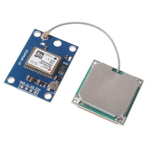 Three Pack NEO-6M GPS Modules With Flight Controller Compatibility and large ceramic antenna visible