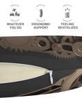 Close-up of Steampunk Gear Travel Pillow U Shaped Neck Pillow with gear design and zipper, showing memory foam interior