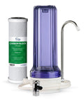 Countertop Water Filter System With Carbon Block Cartridge, See Through Housing For Easy Filter Checks, 2.5 By 10 Inch Size