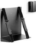 Universal PC Wall Mount Rock Solid Metal Support Bracket For Desktop Towers And CPUs with adjustable straps, 10x10x6 inches.