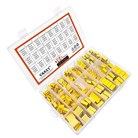 24 Value Safety Capacitor Kit For DIY Nerds With 164 Pieces MKP Film Capacitors For 275VAC Quick Access Plastic Case With Sticker Labels