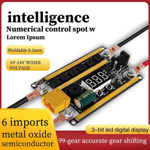 Spot Welder With Three Modes And Digital Power Control showing 6-24V wider voltage, 6 imports metal oxide semiconductor