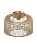 Rattan Ceiling Light Fixture With Woven Wicker Shade, Boho Coastal Chic Chandelier, metal frame, wood tone flush mount, hallway, easy install