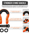 Stronger D ring shackle with PVC coating, black isolater, and washers, 35,000 lbs capacity, part of 3x10 Ft Beefy Heavy Duty Lifting Sling Straps